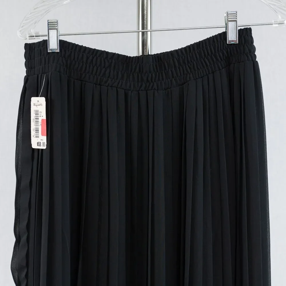 Leslie fay Sportswear black pleated maxi/midi skirt size 14